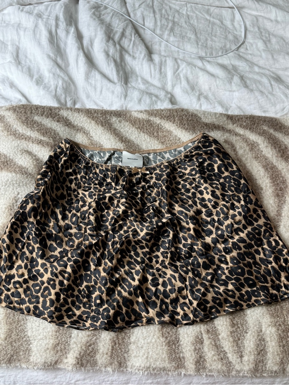 Leopard A-Line Silk Skirt